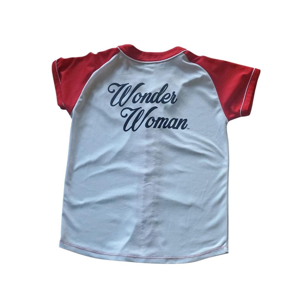 Wonder Woman Red and White Jersey (Juniors Medium)